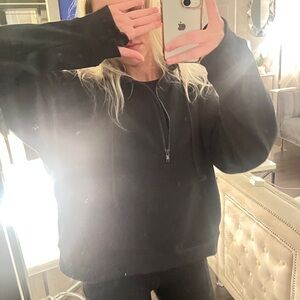 black half-zip polar fleece retreat jacket